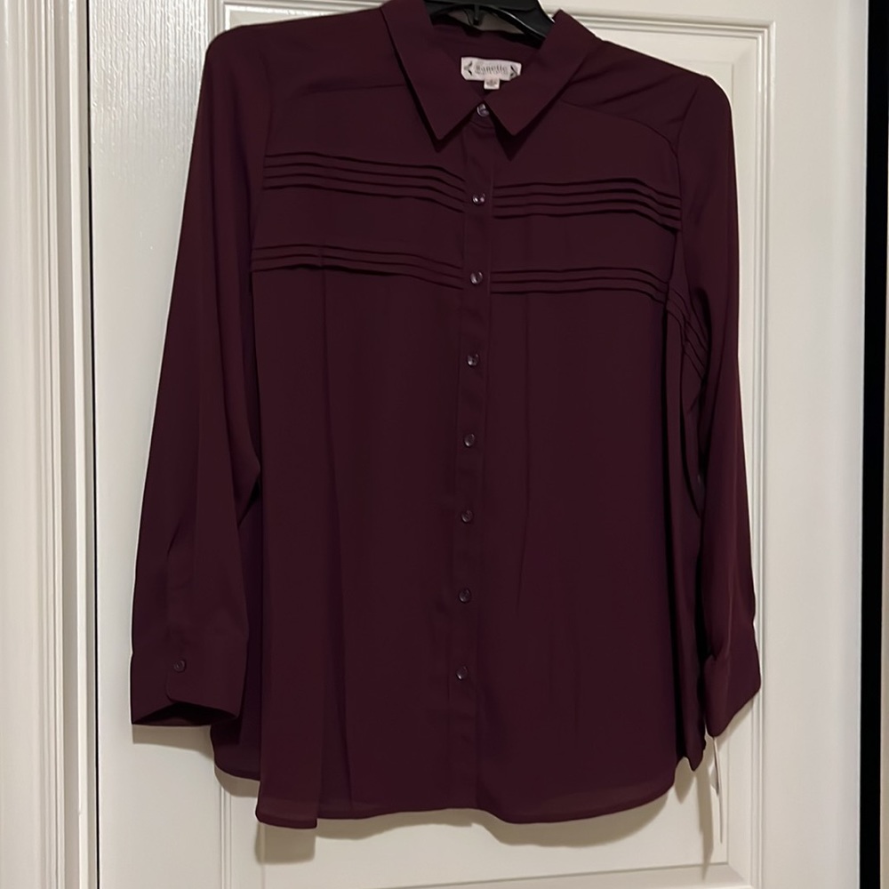 NWT NANETTE NANETTE LEPORE Plus Pintuck Detail Blouse